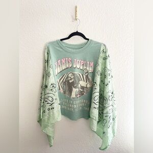 Janis Joplin Custom Kimono Upcycle rework with Bandana in mint